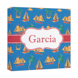 Boats & Palm Trees Canvas Print - 12x12 (Personalized)