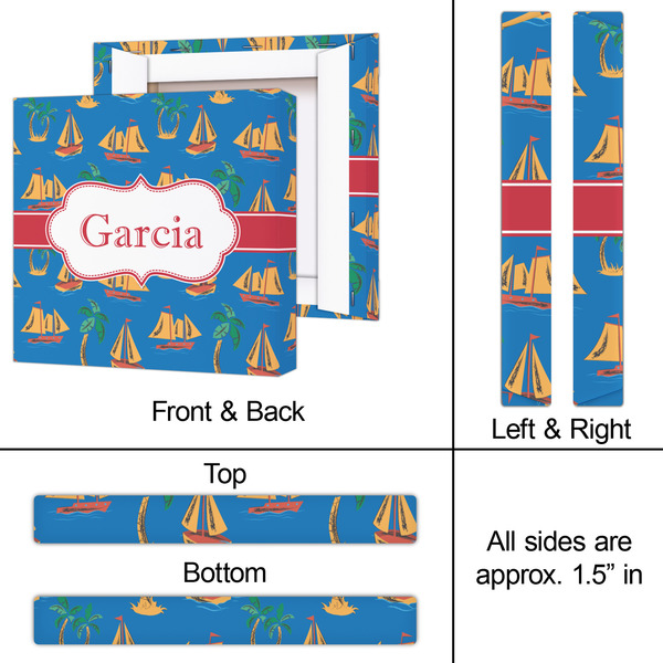 Boats & Palm Trees 12x12 - Canvas Print - Approval