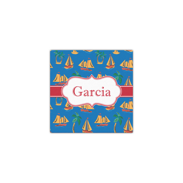 Boats & Palm Trees 12x12 - Canvas Print - Front View