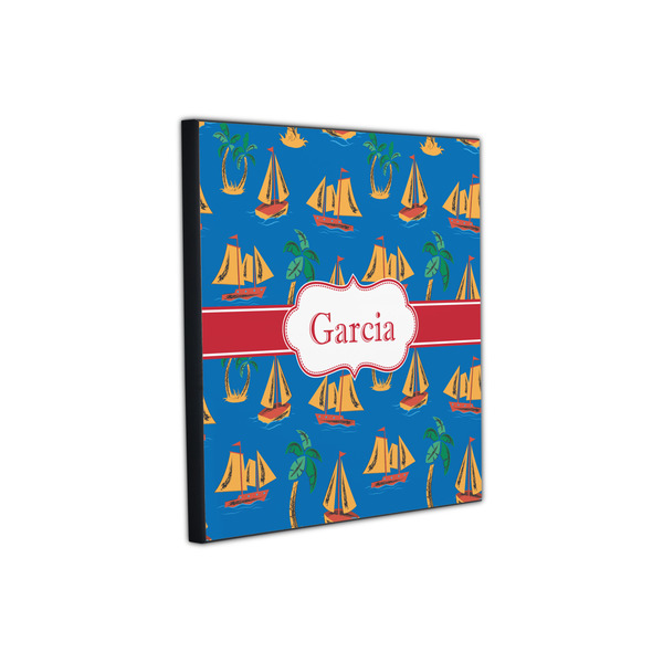 Boats & Palm Trees 12x12 Wood Print - Angle View