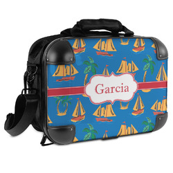 Boats & Palm Trees Hard Shell Briefcase (Personalized)