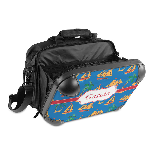 Boats & Palm Trees 15" Hard Shell Briefcase - Open
