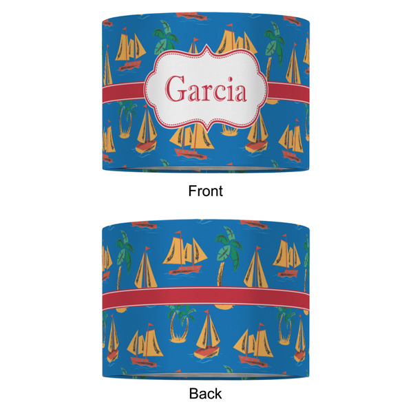 Boats & Palm Trees 16" Drum Lampshade - APPROVAL (Fabric)