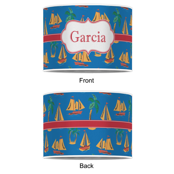 Boats & Palm Trees 16" Drum Lampshade - APPROVAL (Poly Film)