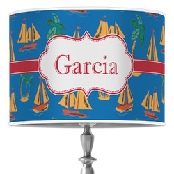 Boats & Palm Trees Drum Lamp Shade (Personalized)