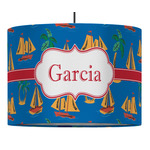 Boats & Palm Trees Drum Pendant Lamp (Personalized)