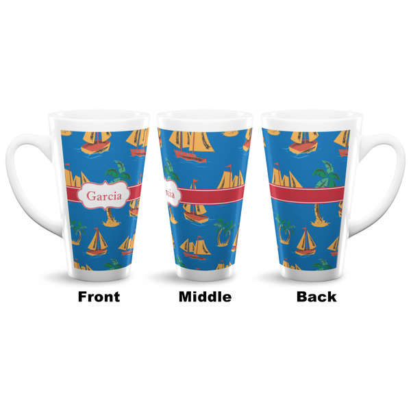 Boats & Palm Trees 16 Oz Latte Mug - Approval