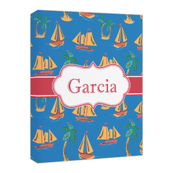 Boats & Palm Trees Canvas Print - 16x20 (Personalized)