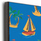 Boats & Palm Trees 16x20 Wood Print - Closeup
