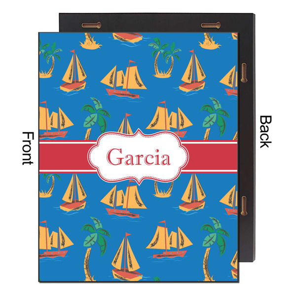 Boats & Palm Trees 16x20 Wood Print - Front & Back View