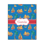 Boats & Palm Trees Wood Print - 16x20 (Personalized)