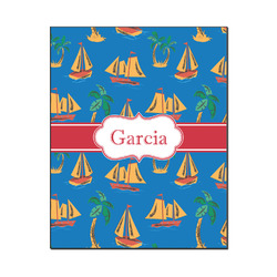 Boats & Palm Trees Wood Print - 16x20 (Personalized)
