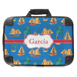 Boats & Palm Trees Hard Shell Briefcase - 18" (Personalized)