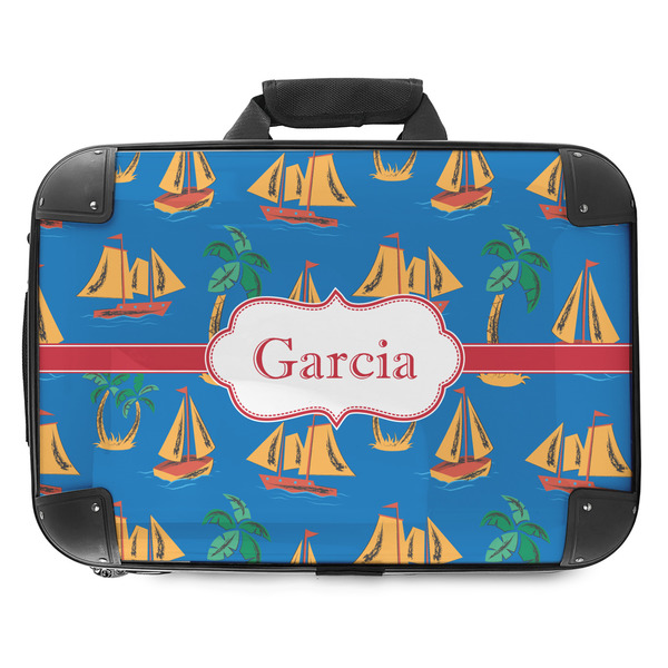 Custom Boats & Palm Trees Hard Shell Briefcase - 18" (Personalized)