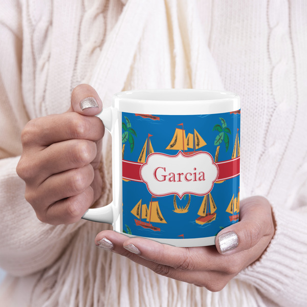 Boats & Palm Trees 20oz Coffee Mug - LIFESTYLE