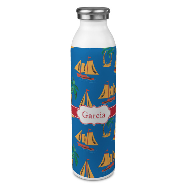 Custom Boats & Palm Trees 20oz Stainless Steel Water Bottle - Full Print (Personalized)