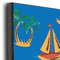 Boats & Palm Trees 20x24 Wood Print - Closeup