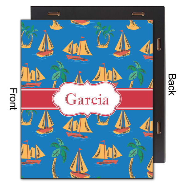 Boats & Palm Trees 20x24 Wood Print - Front & Back View