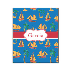 Boats & Palm Trees Wood Print - 20x24 (Personalized)