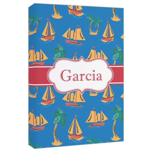Custom Boats & Palm Trees Canvas Print - 20x30 (Personalized)