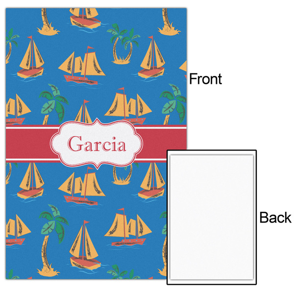 Boats & Palm Trees 20x30 - Matte Poster - Front & Back