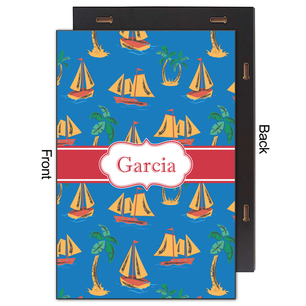 Boats & Palm Trees 20x30 Wood Print - Front & Back View