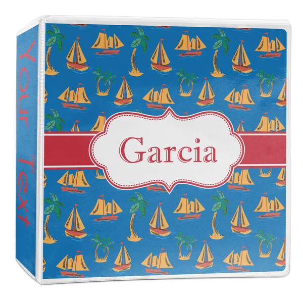 Custom Boats & Palm Trees 3-Ring Binder - 2 inch (Personalized)