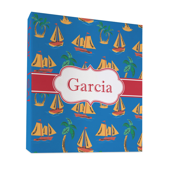 Custom Boats & Palm Trees 3 Ring Binder - Full Wrap - 1" (Personalized)