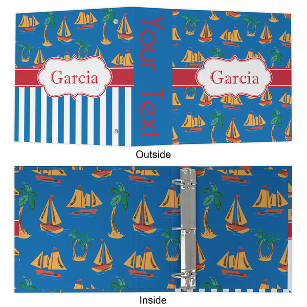 Boats & Palm Trees 3 Ring Binders - Full Wrap - 2" - APPROVAL