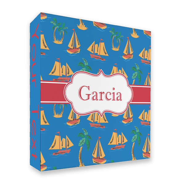 Custom Boats & Palm Trees 3 Ring Binder - Full Wrap - 2" (Personalized)
