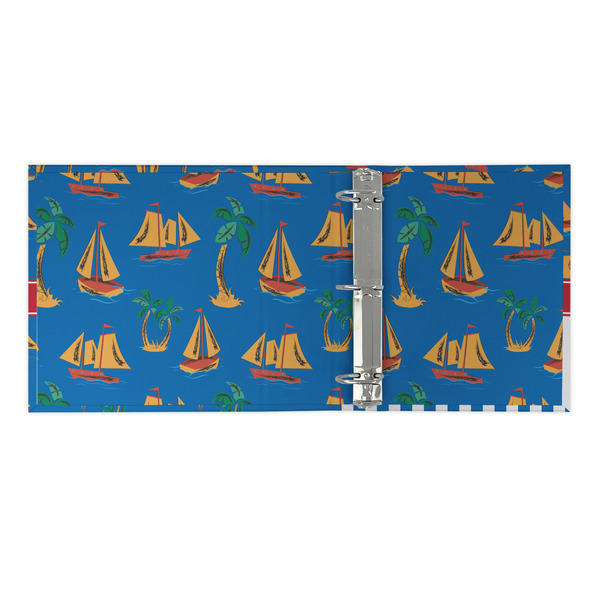 Boats & Palm Trees 3 Ring Binders - Full Wrap - 2" - OPEN INSIDE
