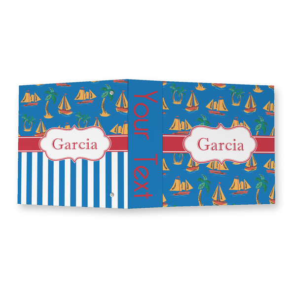 Boats & Palm Trees 3 Ring Binders - Full Wrap - 2" - OPEN OUTSIDE