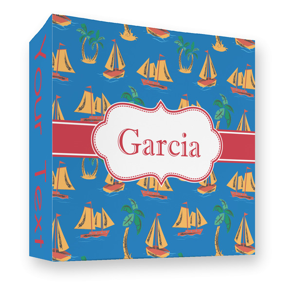 Custom Boats & Palm Trees 3 Ring Binder - Full Wrap - 3" (Personalized)