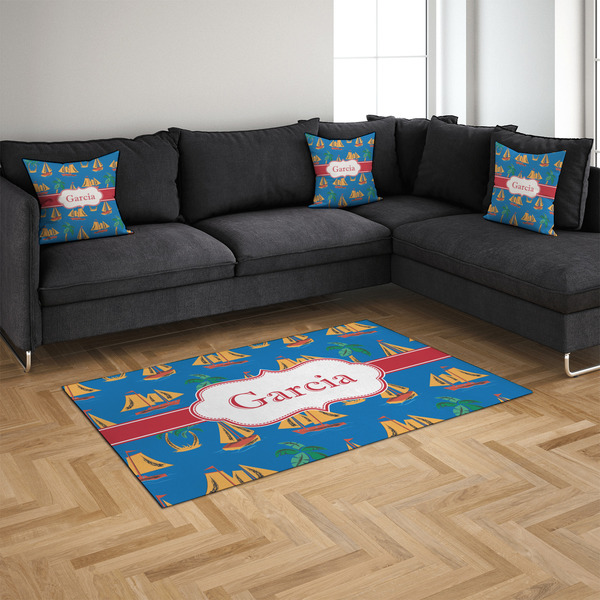 Boats & Palm Trees 4'x6' Indoor Area Rugs - IN CONTEXT