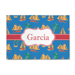 Boats & Palm Trees 4' x 6' Indoor Area Rug (Personalized)