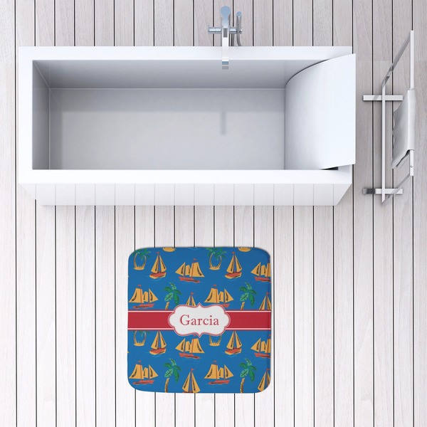 Boats & Palm Trees 48x48 Foam Memory Mat - LIFESTYLE