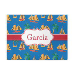 Boats & Palm Trees 5' x 7' Patio Rug (Personalized)