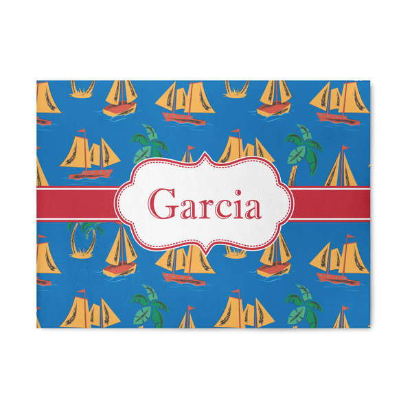 Custom Boats & Palm Trees 5' x 7' Patio Rug (Personalized)