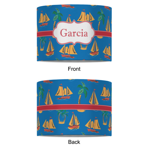 Boats & Palm Trees 8" Drum Lampshade - APPROVAL (Fabric)