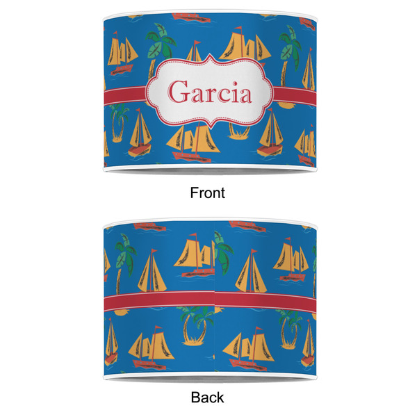 Boats & Palm Trees 8" Drum Lampshade - APPROVAL (Poly Film)