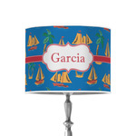 Boats & Palm Trees 8" Drum Lamp Shade - Poly-film (Personalized)