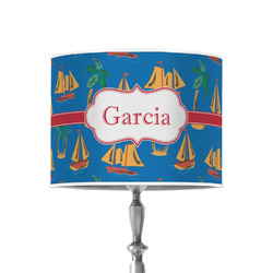 Boats & Palm Trees 8" Drum Lamp Shade - Poly-film (Personalized)