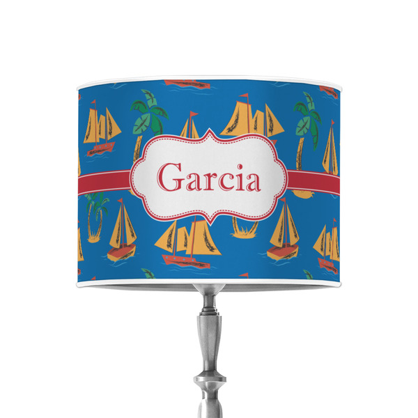 Custom Boats & Palm Trees 8" Drum Lamp Shade - Poly-film (Personalized)