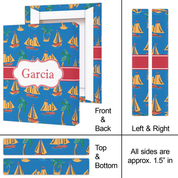 Boats & Palm Trees 8x10 - Canvas Print - Approval