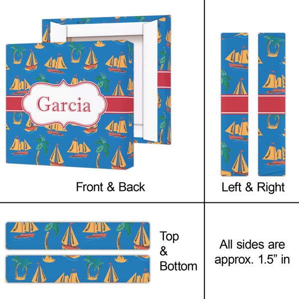 Boats & Palm Trees 8x8 - Canvas Print - Approval