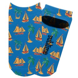 Boats & Palm Trees Adult Ankle Socks (Personalized)
