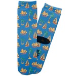 Boats & Palm Trees Adult Crew Socks (Personalized)