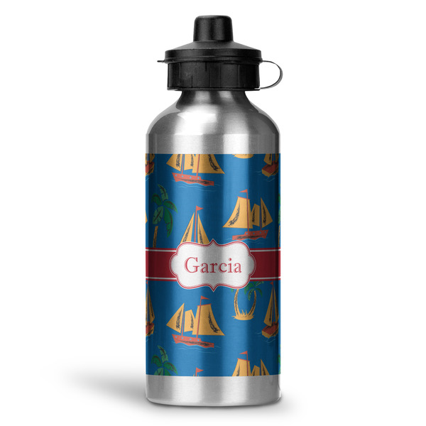 Custom Boats & Palm Trees Water Bottle - Aluminum - 20 oz (Personalized)