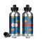 Boats & Palm Trees Aluminum Water Bottle - Front and Back