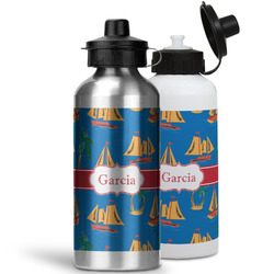 Boats & Palm Trees Water Bottles - 20 oz - Aluminum (Personalized)